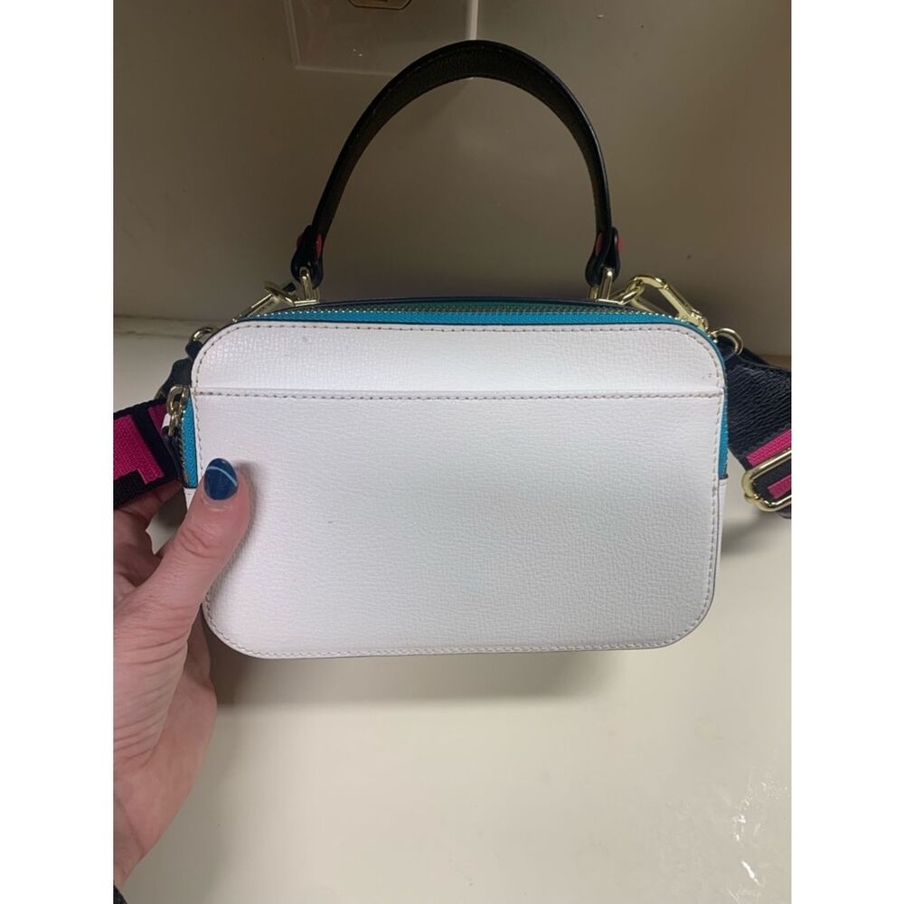 NWT Karl Lagerfeld Simone Crossbody Top Handle – White Multi Stud Logo - Picture 7 of 7